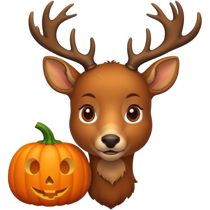 Cozy Autumn pumpkin and Deer emoji