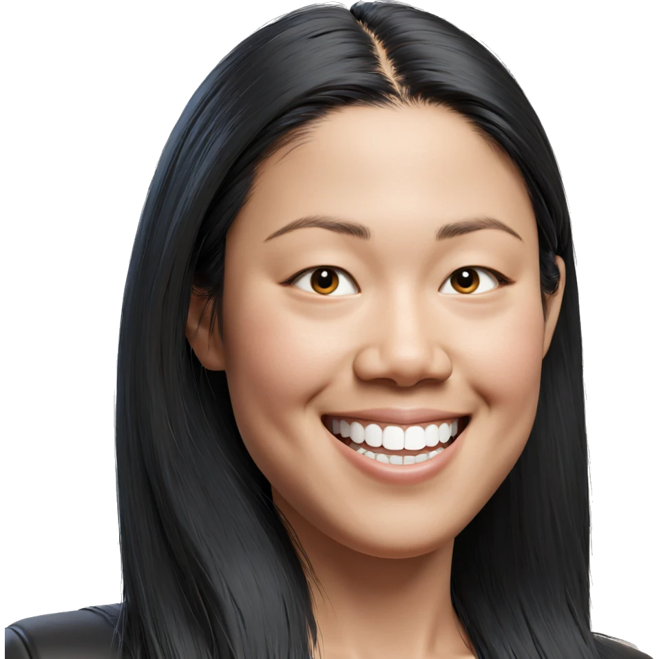 smiling girl with long black hair emoji