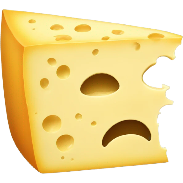 Slice of cheese looking annoyed  emoji