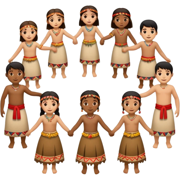 tribals dancing holding each others hands together dancing in a circle emoji