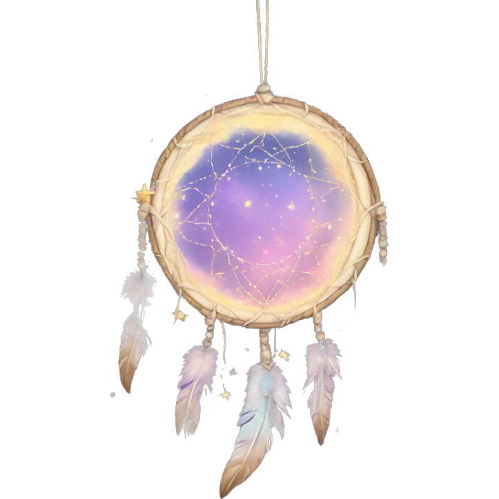 Sparkly moon-and-stars galaxy dreamcatcher emoji