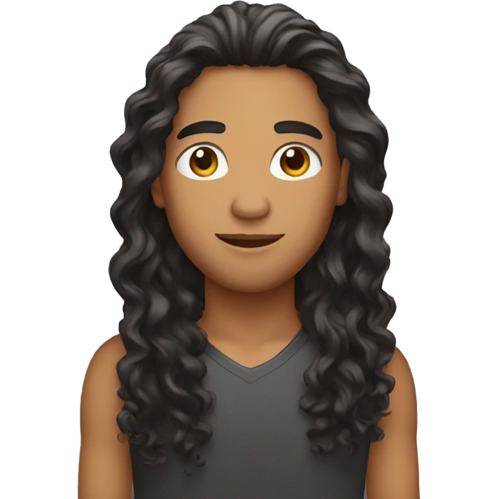 latino with long curly hair emoji