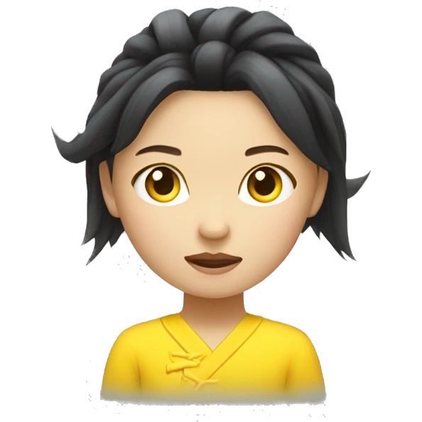 yellow short haires chinese lightning girl (only the head) which is suitable for an icon inside a circle emoji