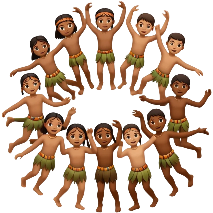 tribals dancing holding each others hands together dancing in a circle emoji