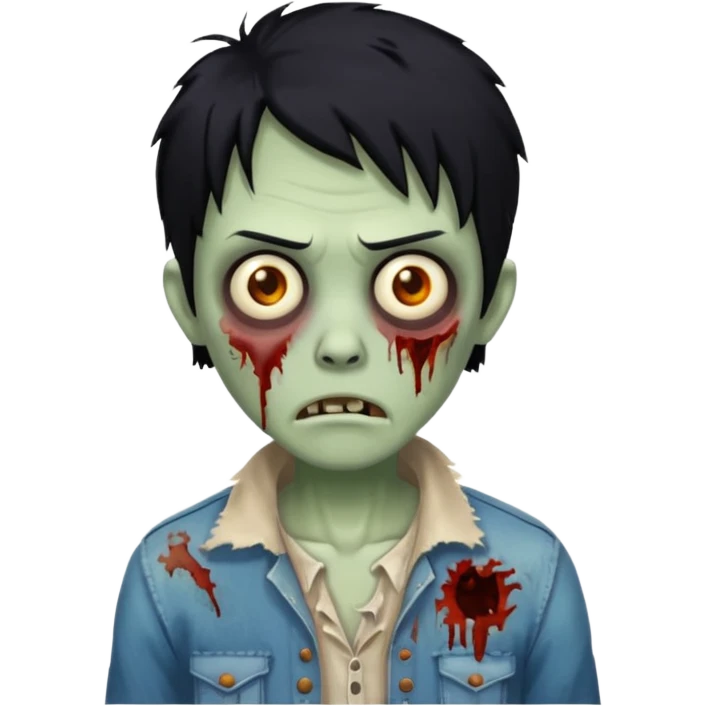 Zombie with the black hair emoji