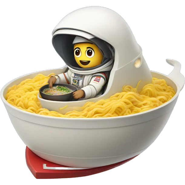 Ramen noodles riding spaceship  emoji