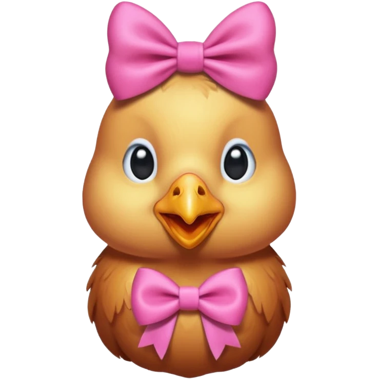 Pollito con un lazo rosado emoji
