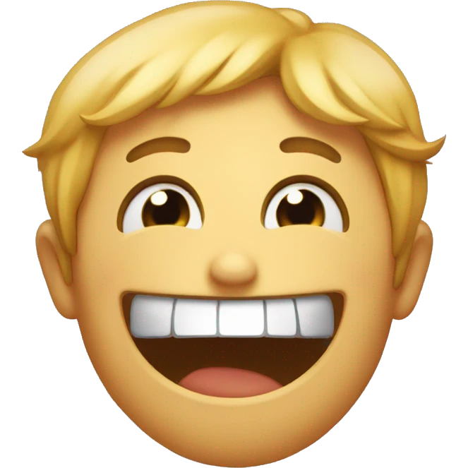 Emoji happy sobbing but trying not to laugh emoji