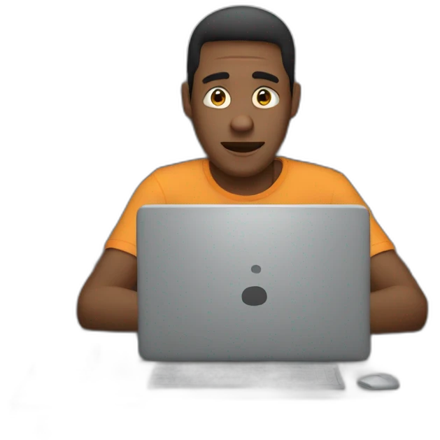 a guy sitting at a computer emoji