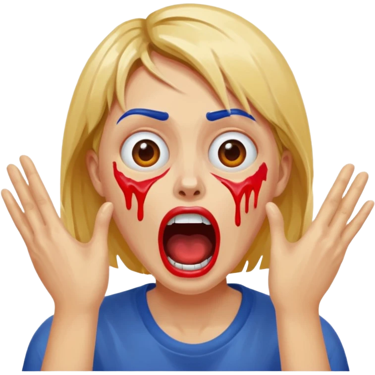 Scream painting hands on face emoji