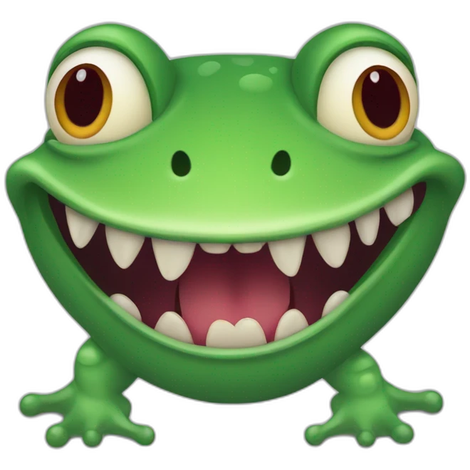 grenouille avec dents de vampire emoji