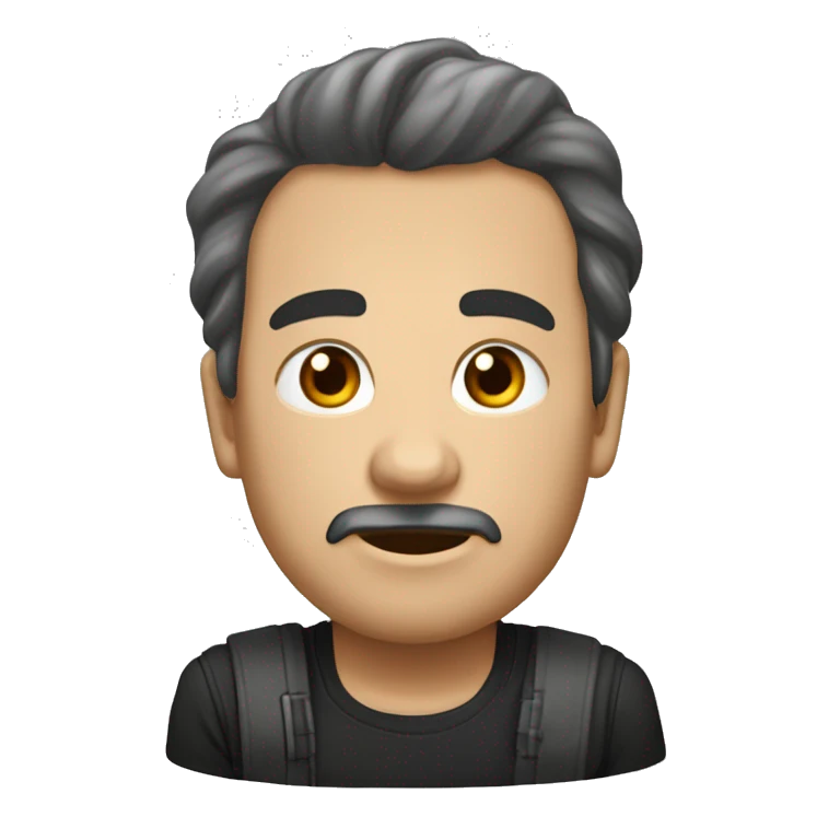 кавалер кинг Чарльз спаниель с мужчиной с черными волосами и бородой  emoji