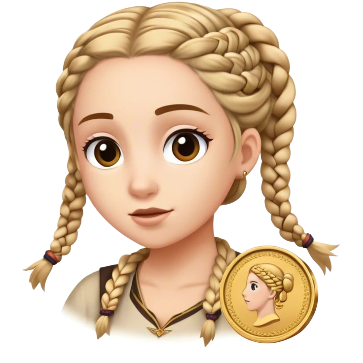 Jude der gierig geldmünze hinterherjagt mit diesen Zöpfen die sie immer tragen emoji