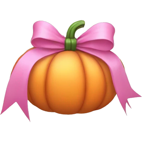 Light pink soft Pumpkin with a pink bow emoji
