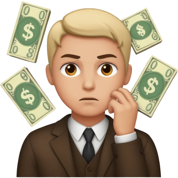 pessoa pensamento de money emoji