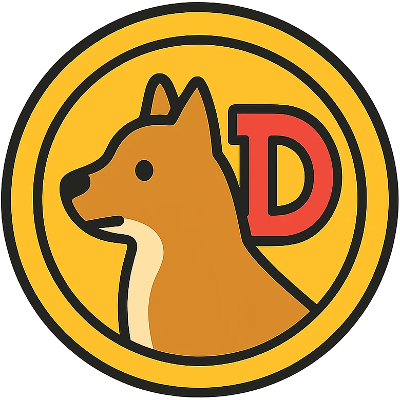 dogecoin token, modern icon style, simple and bold emoji