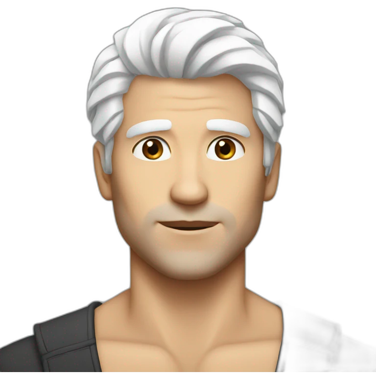 white hair sexy guy emoji