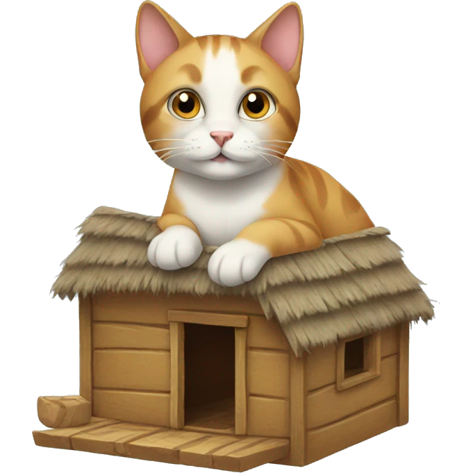 cat with shack emoji