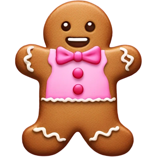 Gingerbread with pink icing emoji