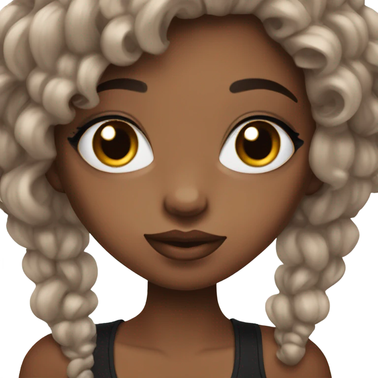 girl with dark red hair blue eyes and black eyelashes rich model emoji