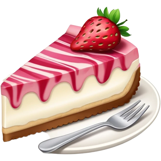 Strawberry fudge swirl cheesecake slice  emoji