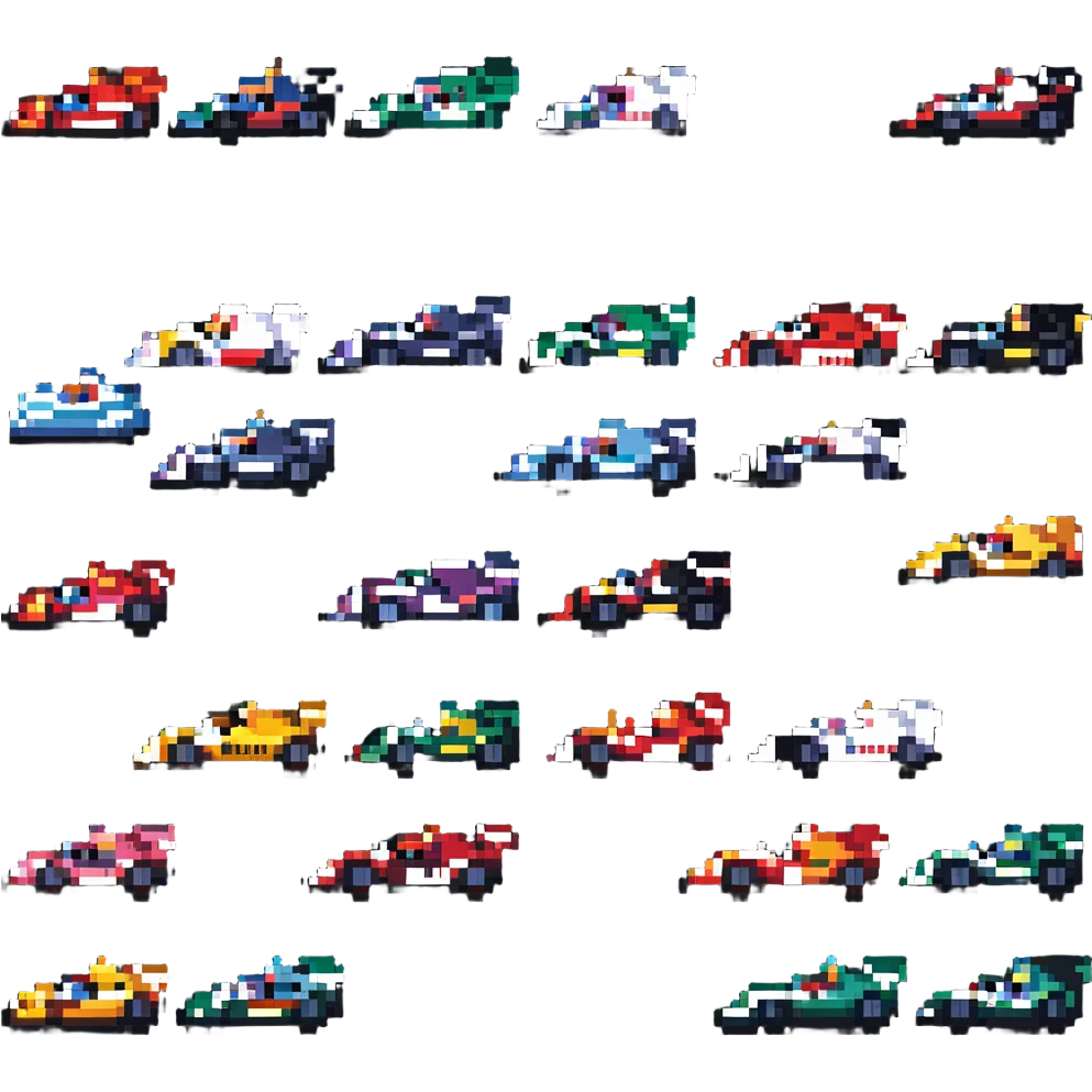 pixel art f1 cars emoji