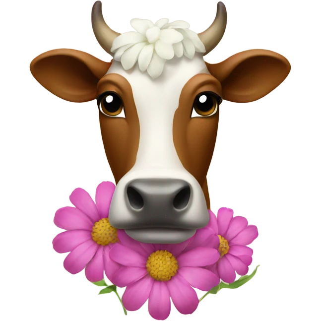 Flower cow emoji
