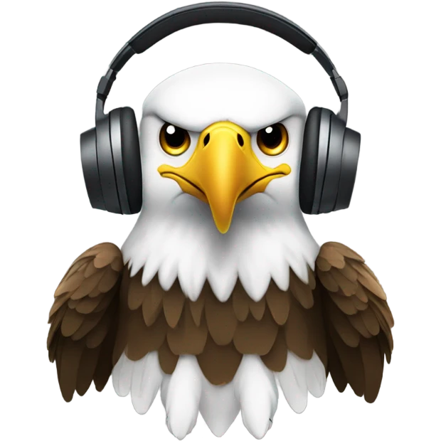Eagle wearing headphones emoji