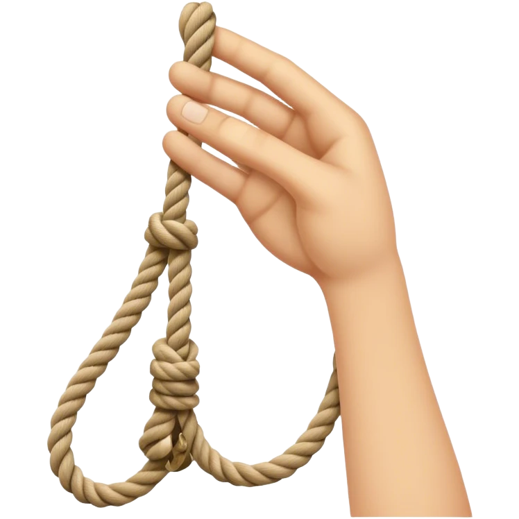 hand letting go a rope fall emoji