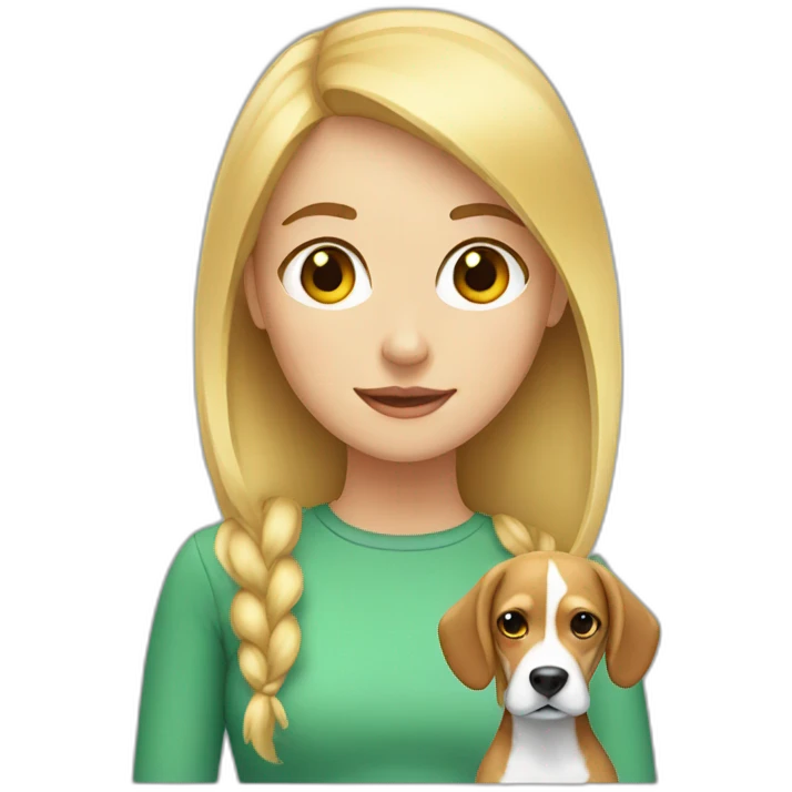 Blonde girl and beagle emoji