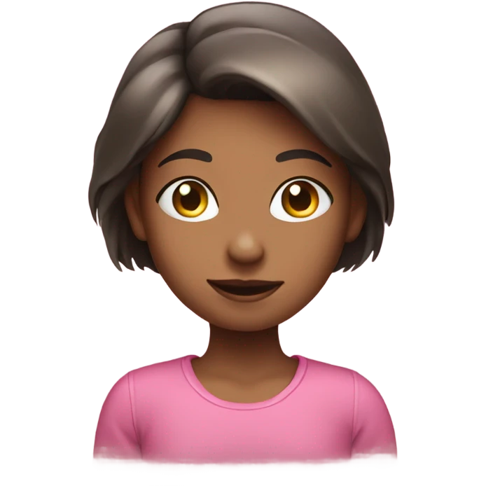 Girl posing with pink button top emoji