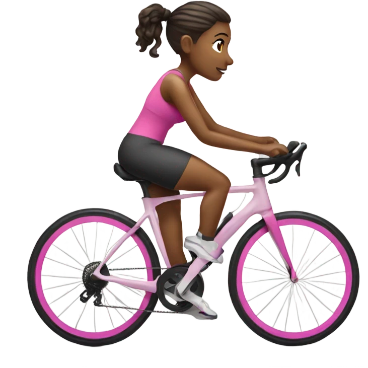 Woman in bike gym wearing pink  emoji