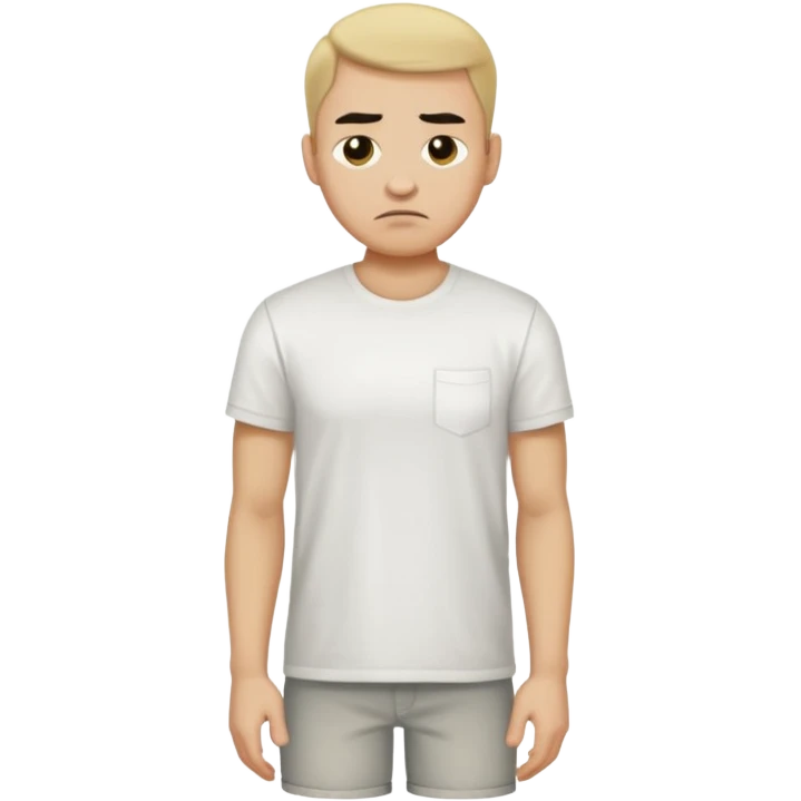 ligth man with a disgusted face full body emoji