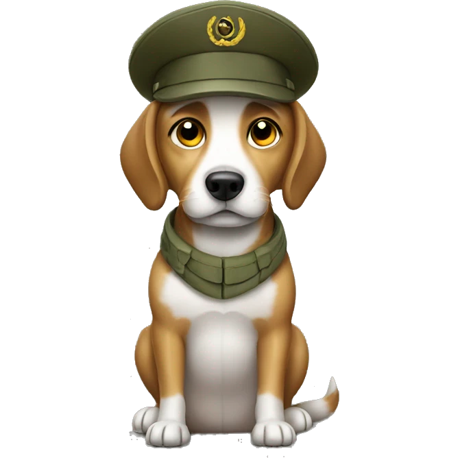 dog in army emoji
