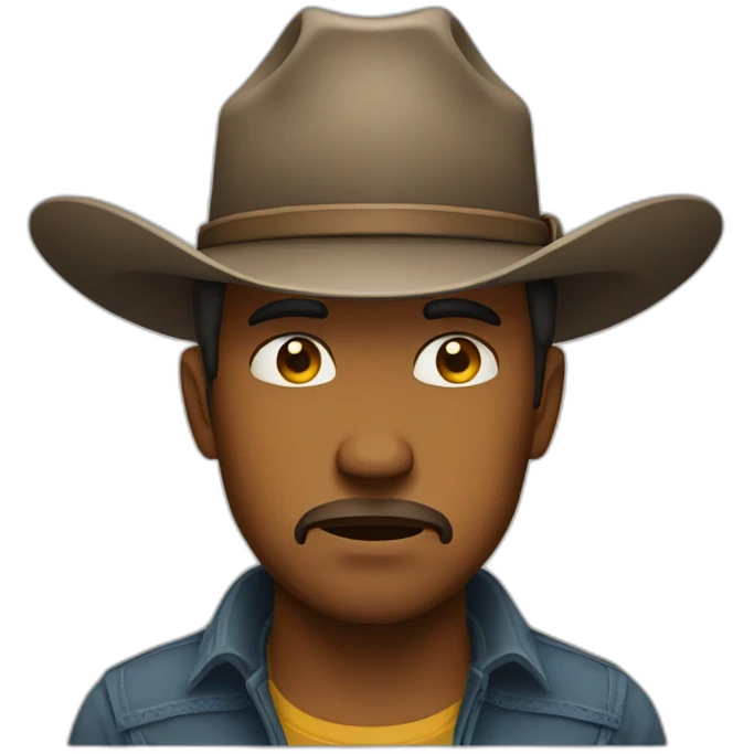 depressed cowboy face emoji