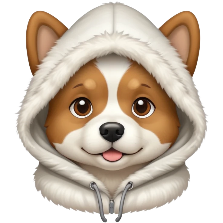 Dog wearing a hood emoji