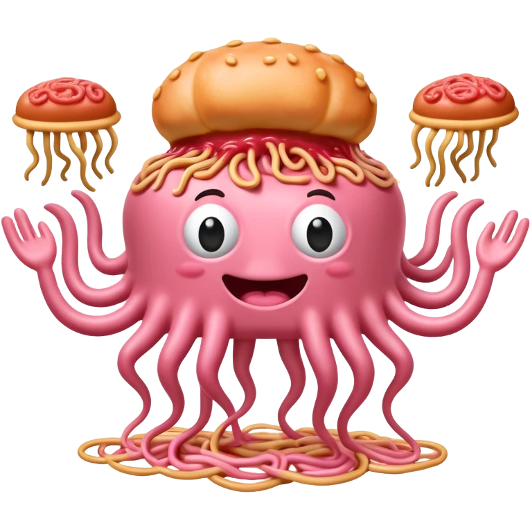 flying spaghetti pastafarian monster pink spam slop sauce emoji