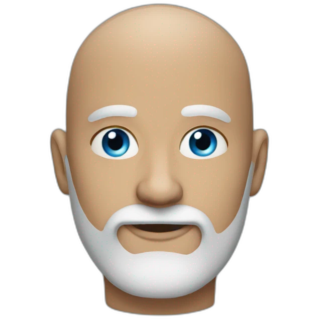 Sexy bald man with a three-day beard with blue eyes. emoji