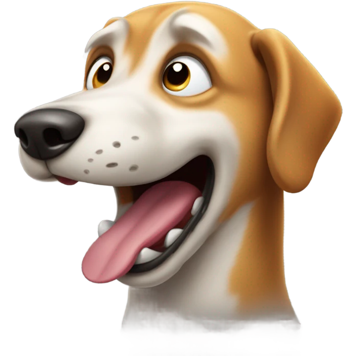 a dog singing emoji