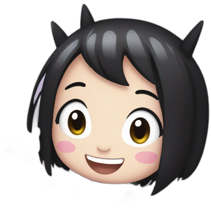 Kuromi getting excited saying yay emoji