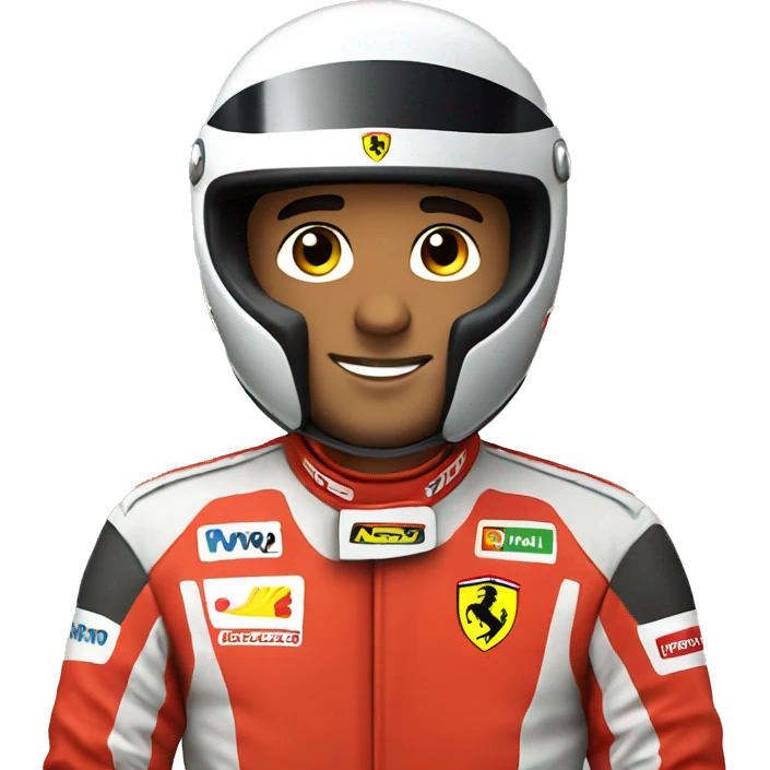 ferrari male racecar driver with full helmet emoji