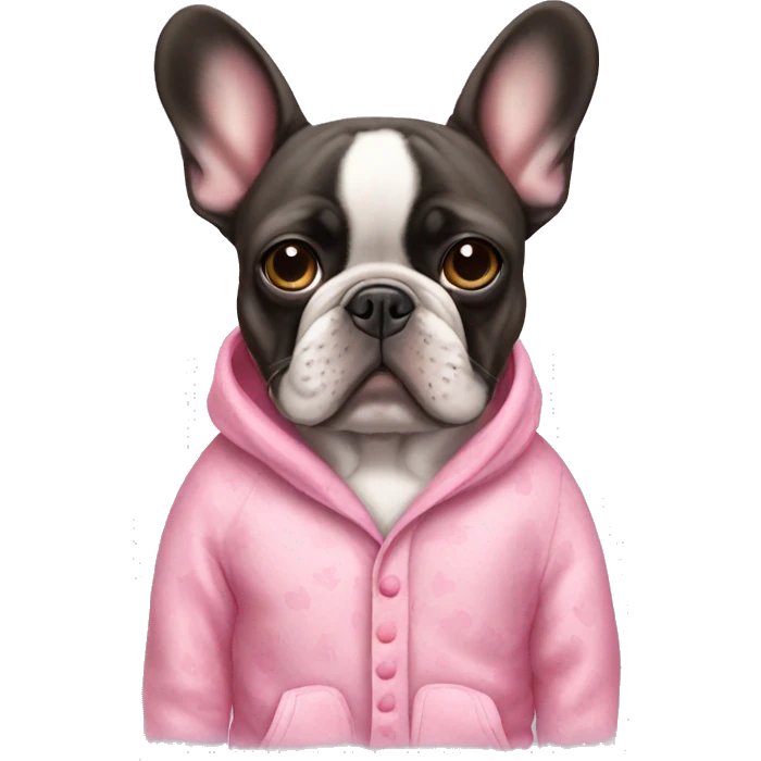 French bulldog in pink pajamas  emoji
