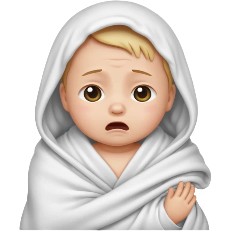 a baby swaddled crying emoji