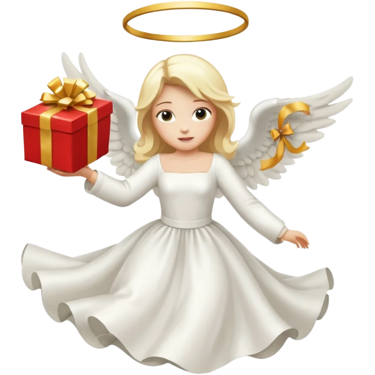 engel, der mit Geschenk angeflogen kommt emoji