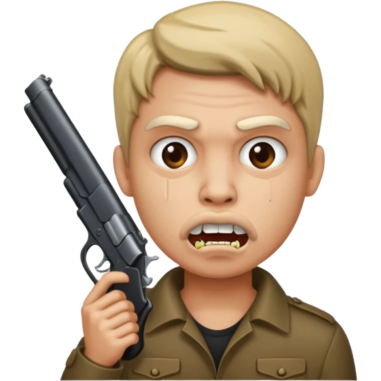 Gun in the mouth emoji