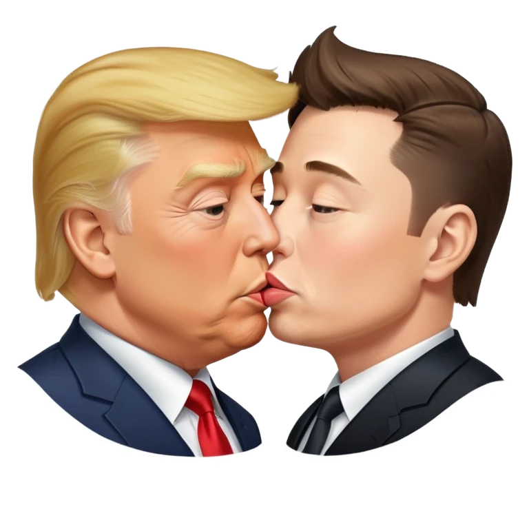 Donald Trump and Elon Musk kissing emoji