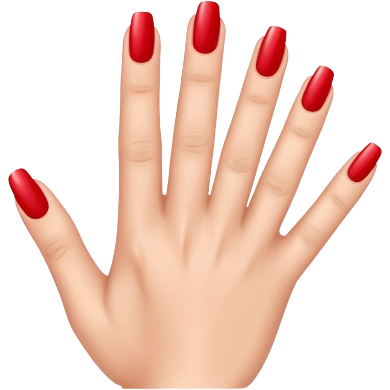 red french manicure 5 fingers emoji