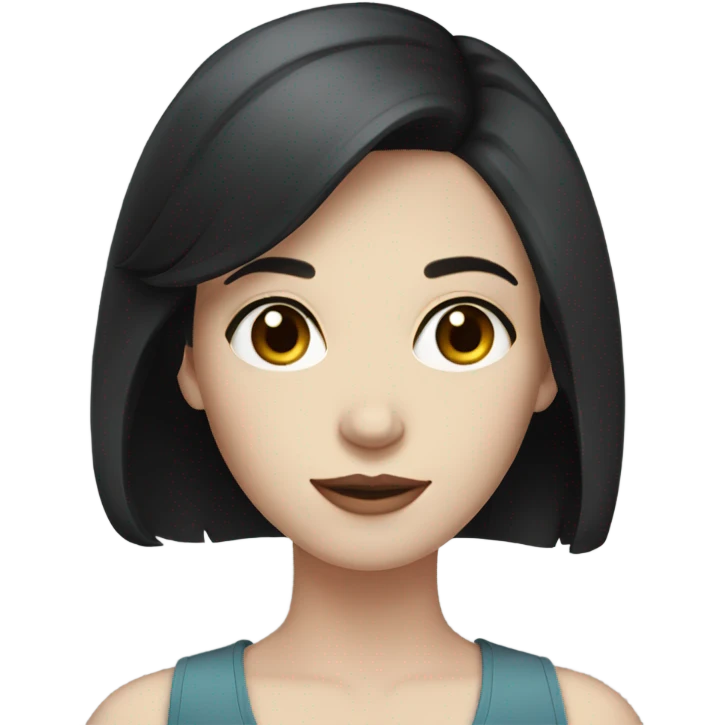 pale skin young woman with a black short hair emoji