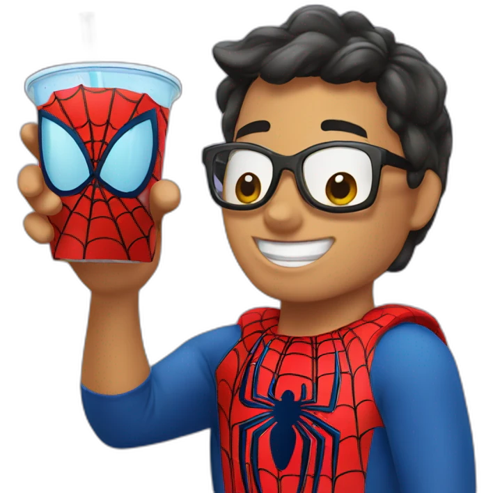 Spiderman drink water emoji