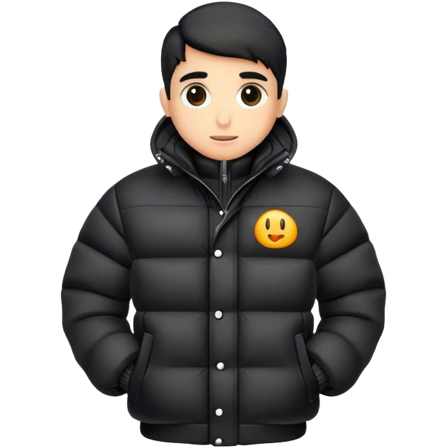 black puffer jacket emoji